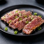 Sesame-Crusted Seared Big Eye Tuna Steak with Wasabi Aioli